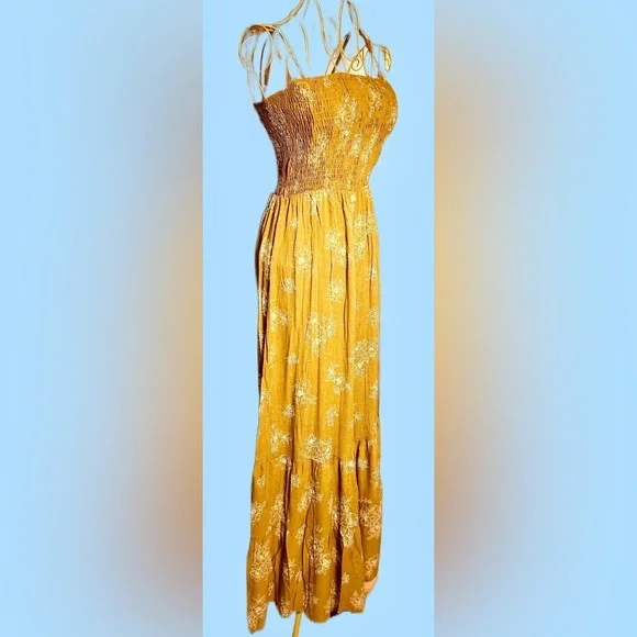 Only 1 Left: NWT Ces Femme Trendy Wide Leg Camel Boho Jumpsuit, 100% Rayon, Med - Picture 5 of 16